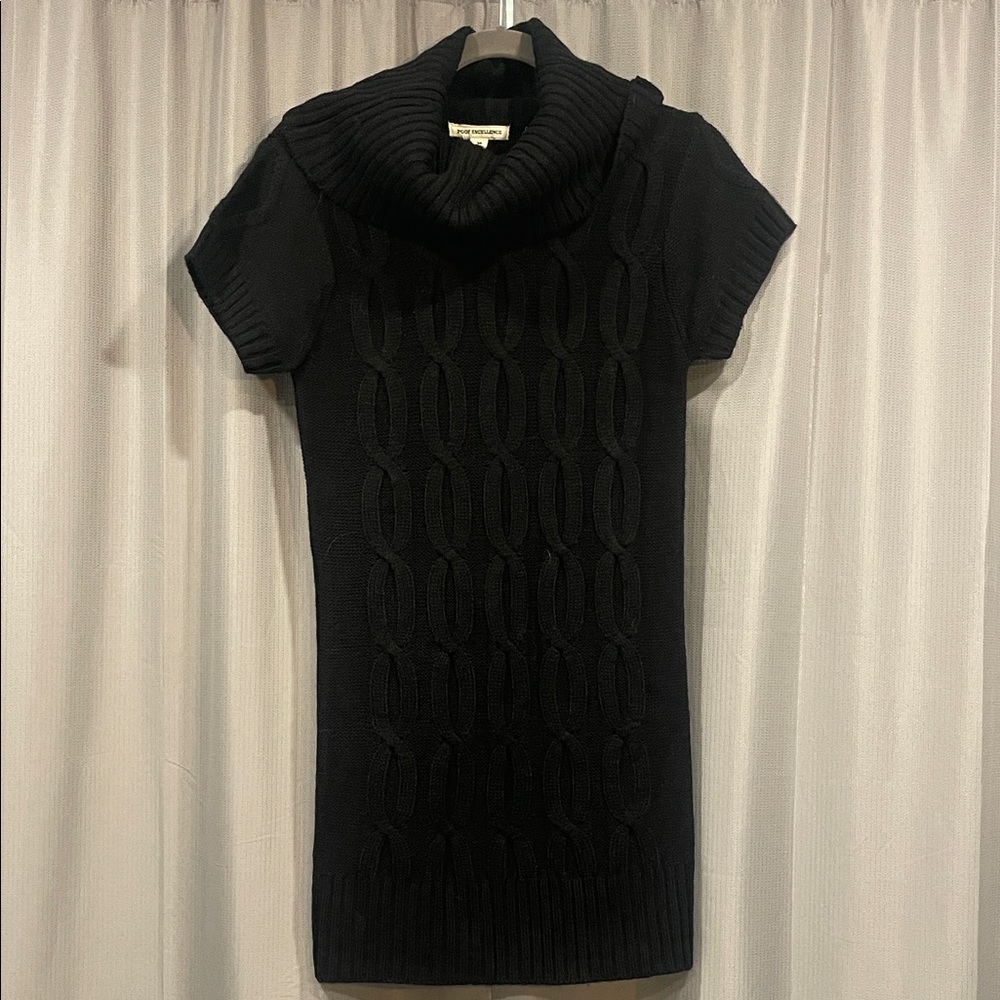 Poof Excellence Black Cowl Neck Sweater